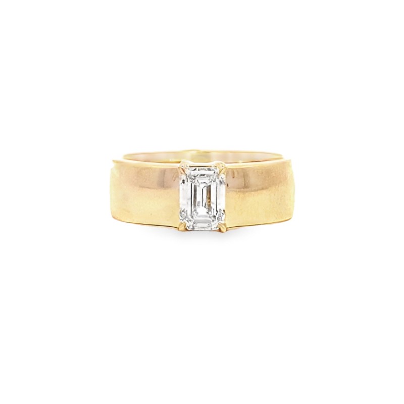 .90ct Emerald Cut Diamond Wide Band