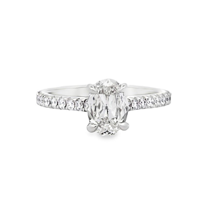 Henri Daussi GIA Certified Oval Cut Diamond Engagement Ring
