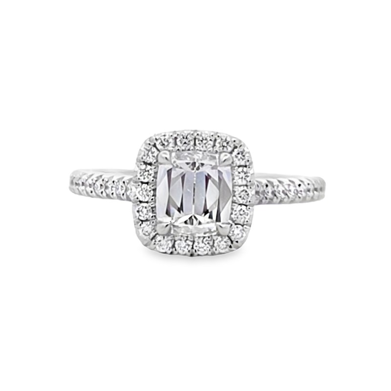 Henir Daussi GIA Certified Cushion Cut Diamond Halo Engagement Ring