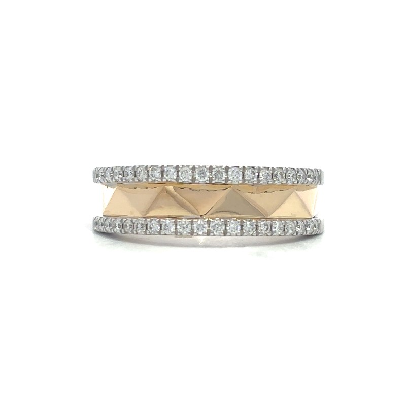 Two Tone Diamond Pyramid Band