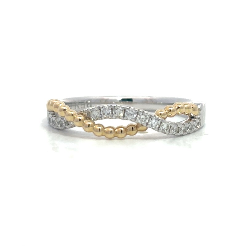 Two Tone Braided Diamond Ring