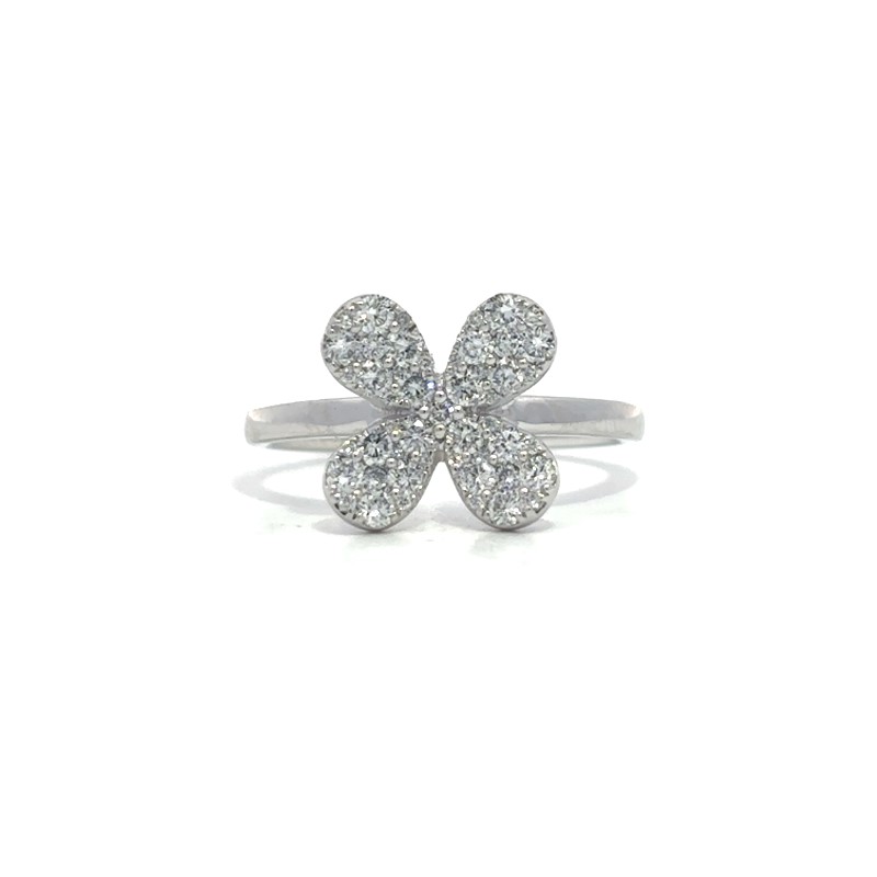 Pave Diamond Flower Ring