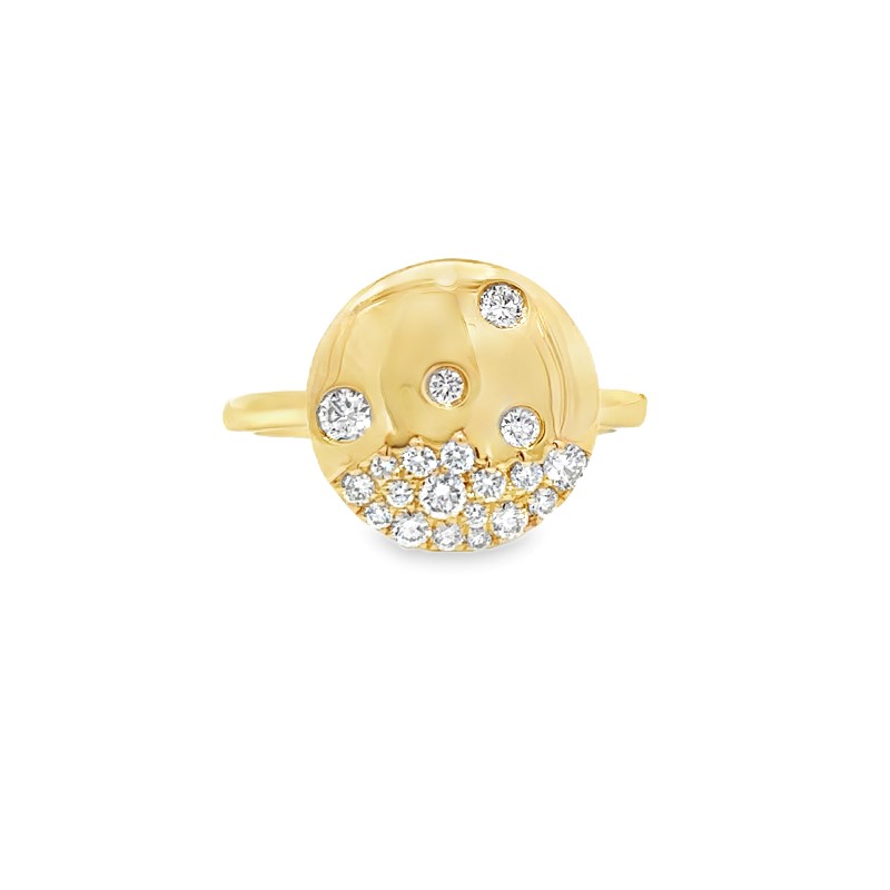 Round Diamond Disc Ring