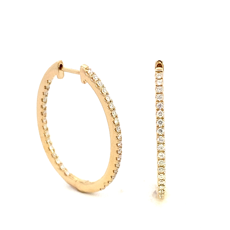 Inside-Out Oval Diamond Hoop Earrings