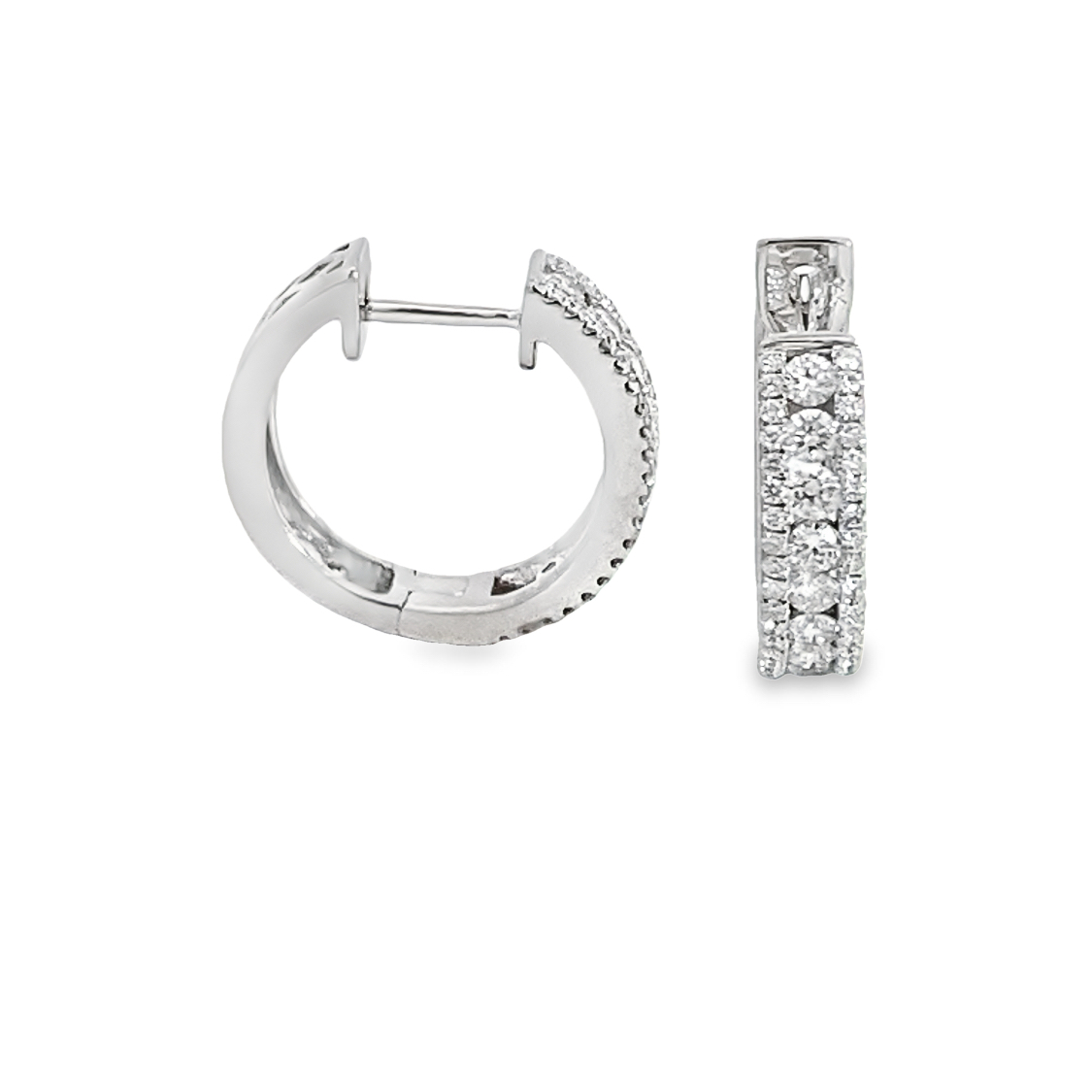 3 Row Diamond Hoop Earrings