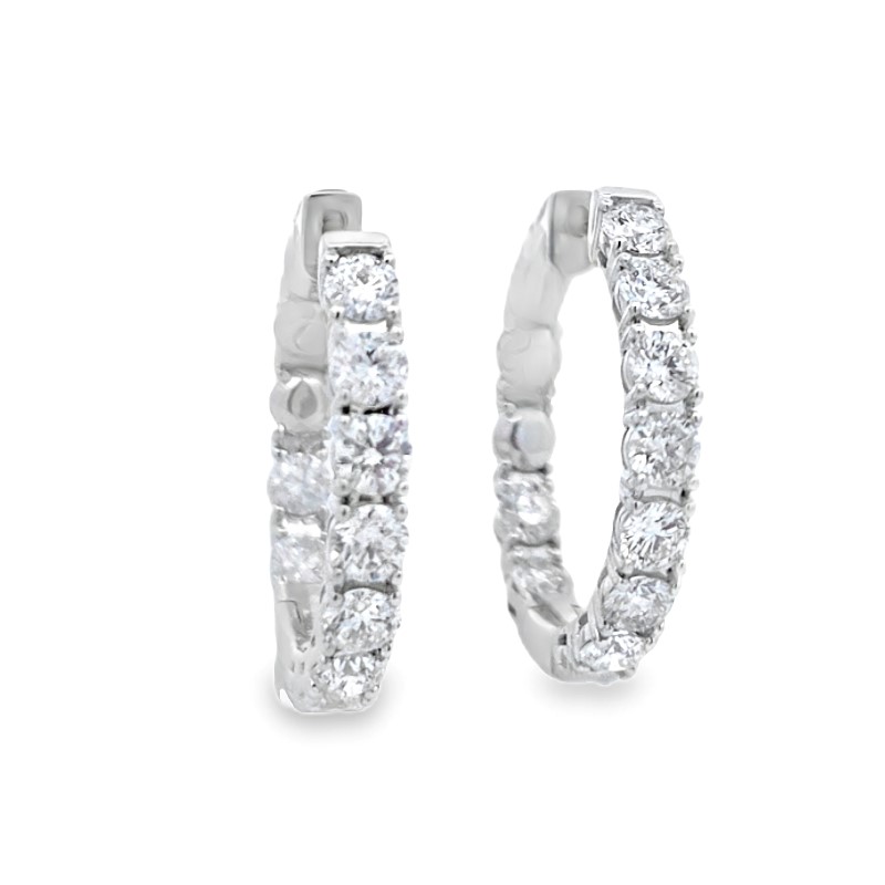 3.75 Carat Diamond Inside Out Hinged Hoop Earrings 3.75 Carat Diamond Inside Out Hinged Hoop Earrings
