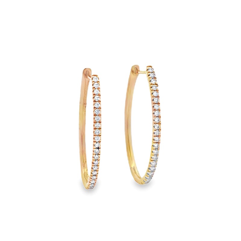 .30 Carat Thin Oval Diamond Hoop Earrings .30 Carat Thin Oval Diamond Hoop Earrings