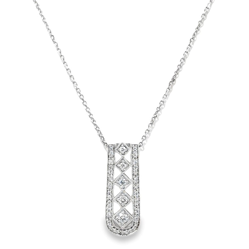 U Shape Diamond Pendant Necklace
