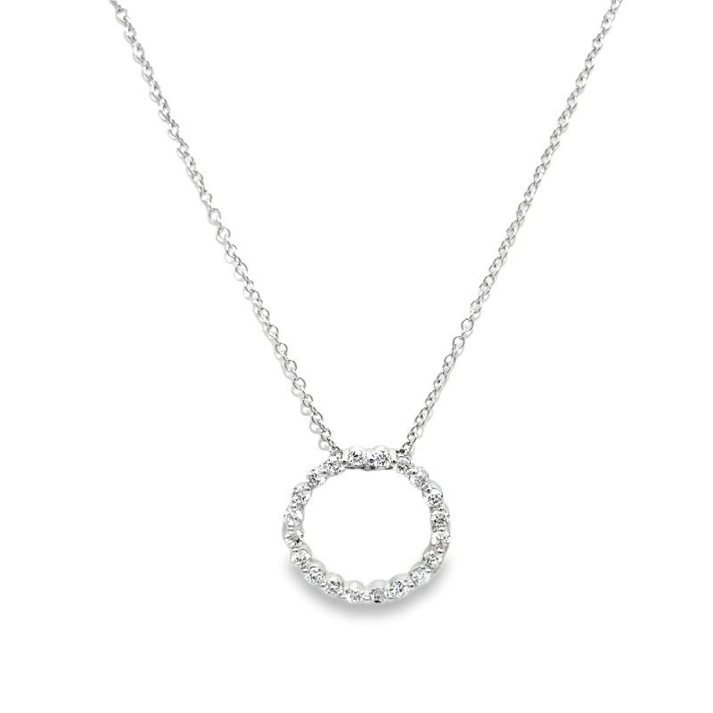 Circular Diamond Pendant Necklace