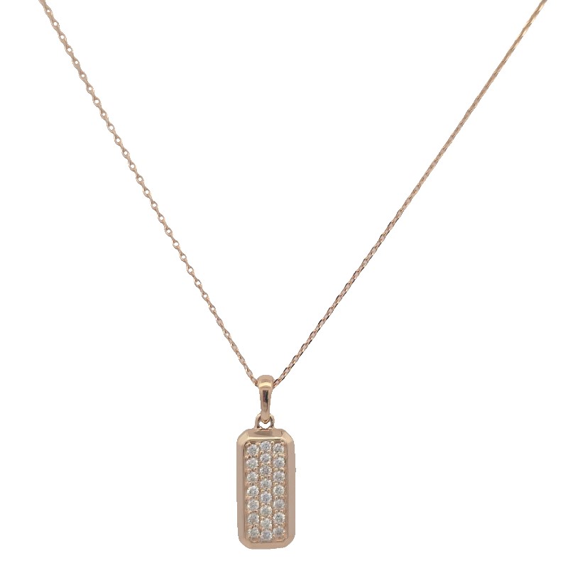 Vertical Diamond Bar Pendant Necklace
