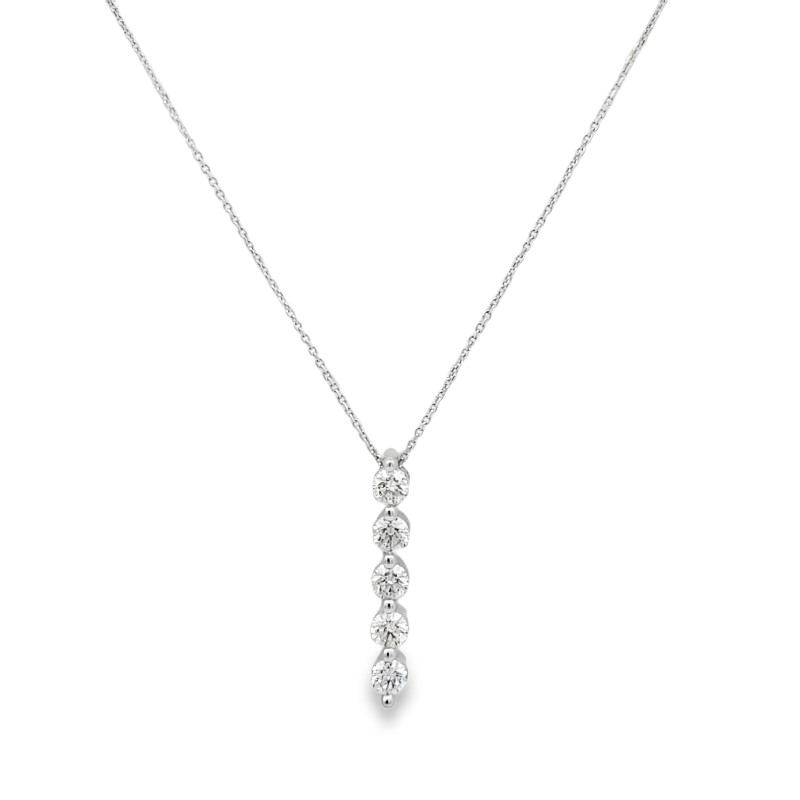 Vertical Diamond Stick Pendant Necklace