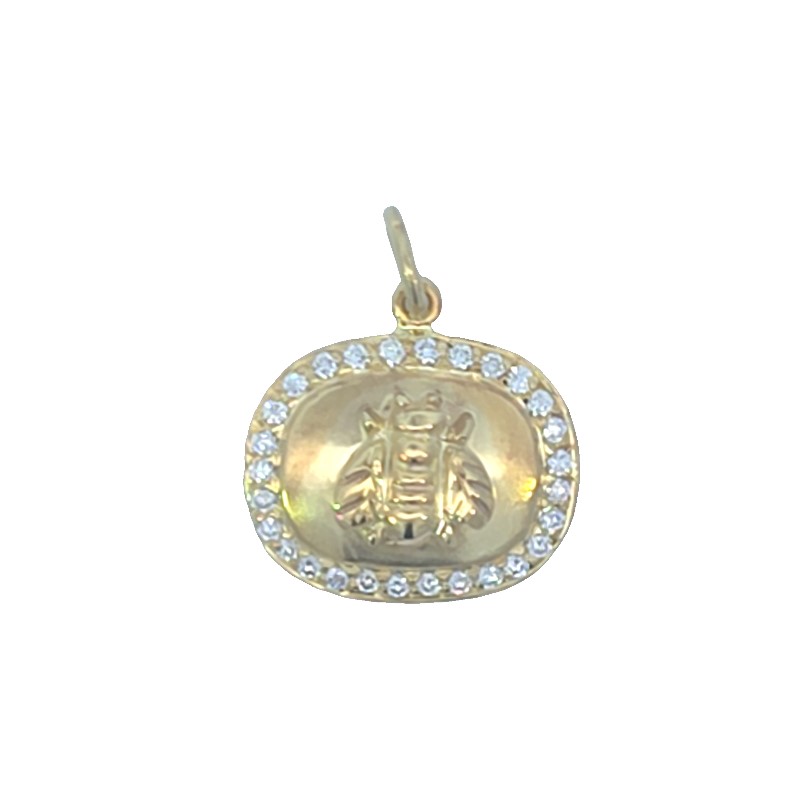 Mazza Oval Diamond Bee Pendant