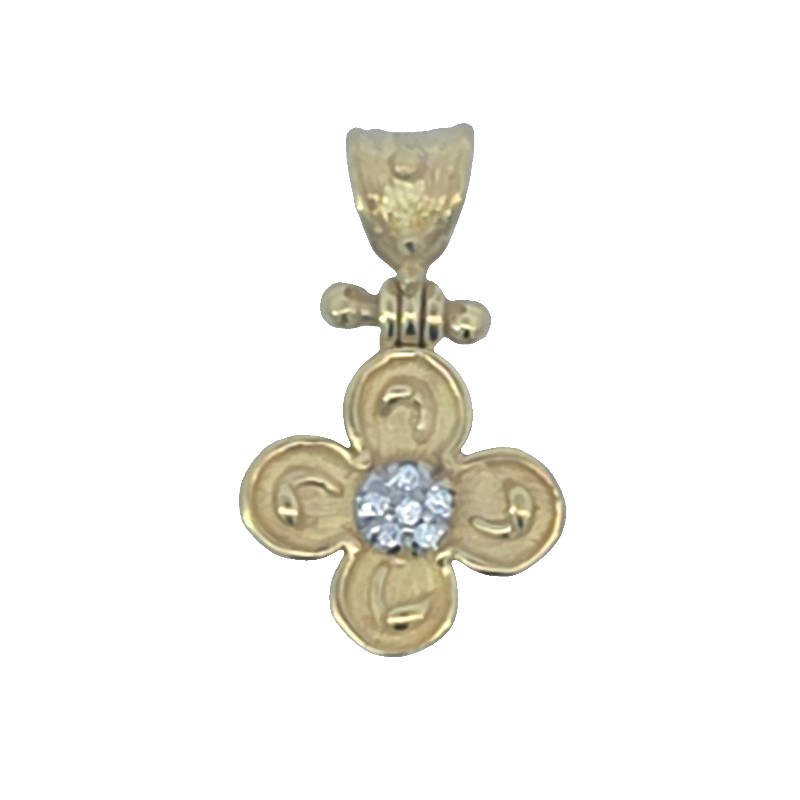 Mazza Diamond Center Clover Pendant