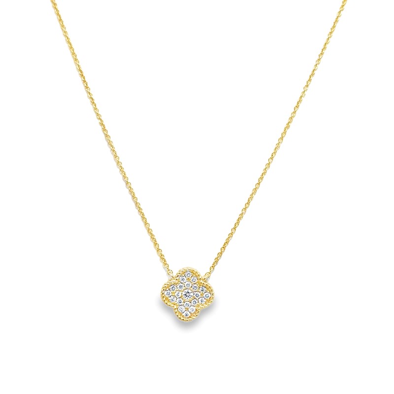 Pave Diamond Clover Necklace
