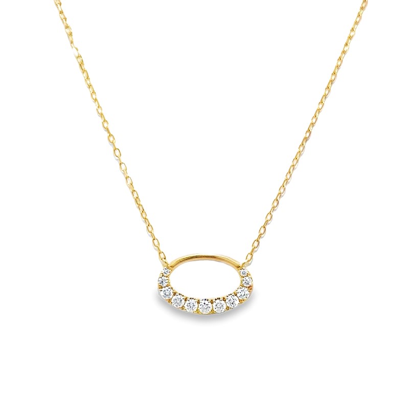 Oval Diamond Pendant Necklace