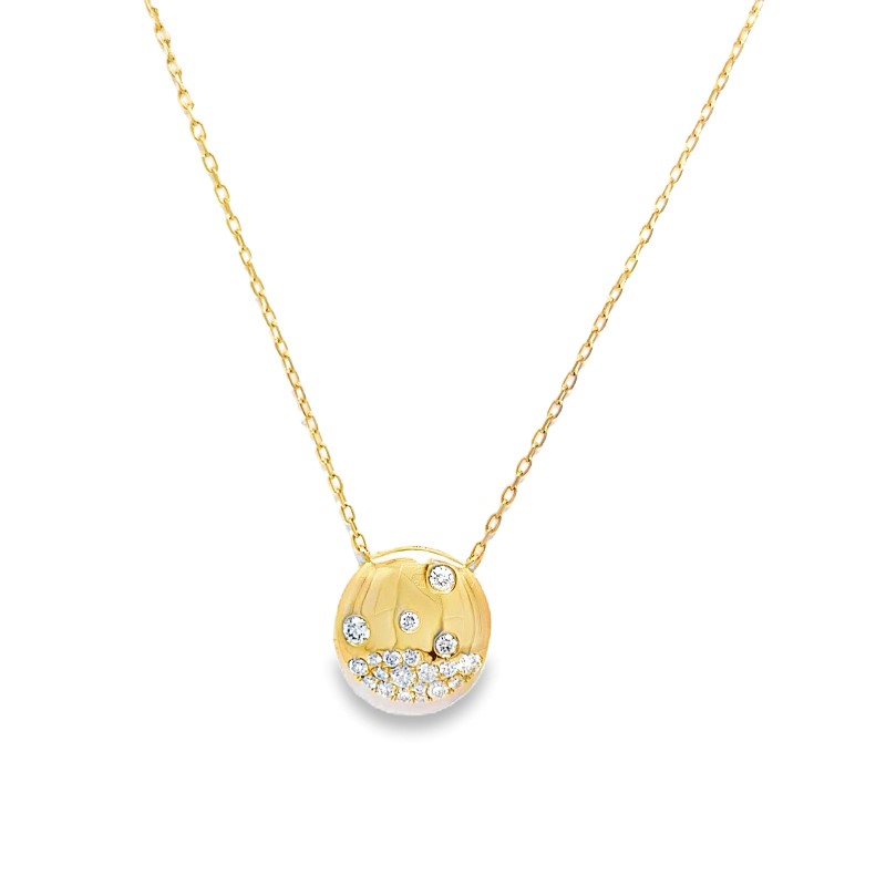 Polished Diamond Disc Pendant