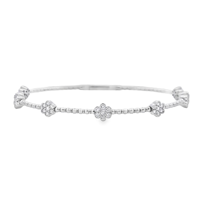 Diamond Flower Station Beaded Bangle