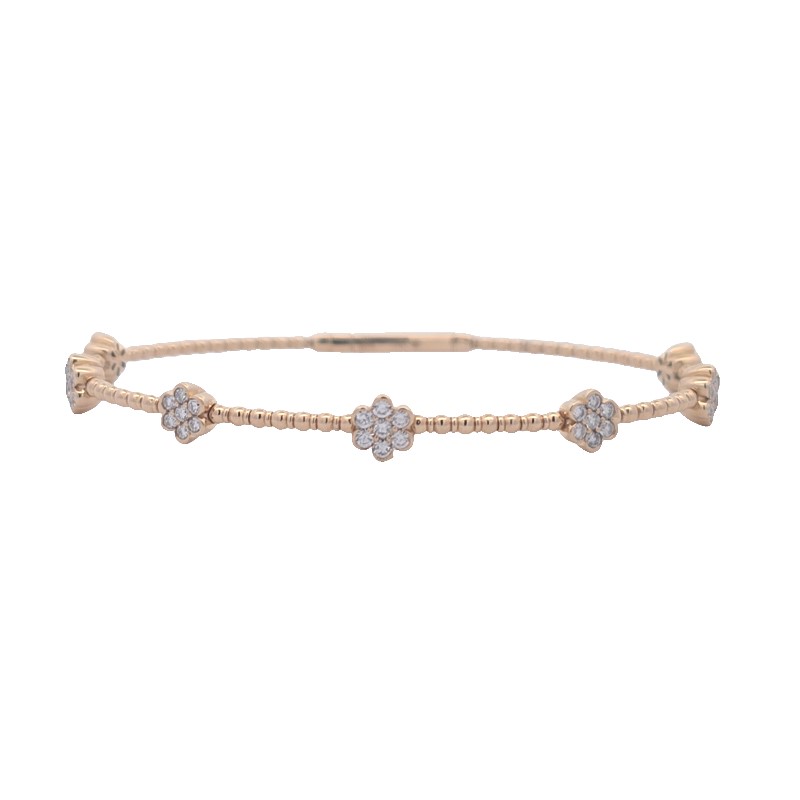Diamond Flower Station Beaded Bangle