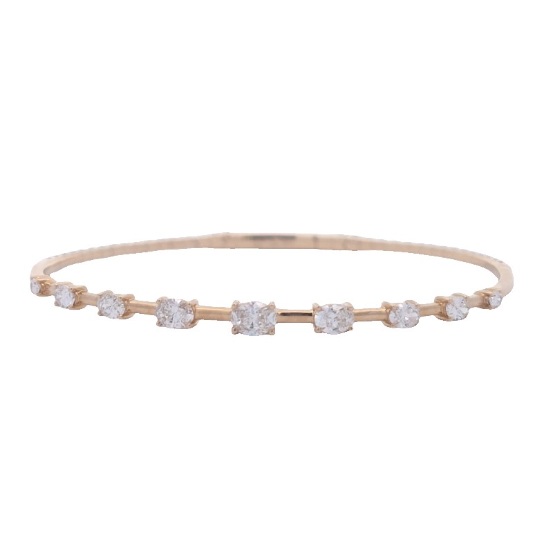 Graduated Oval Cut Diamond Station Bracelet