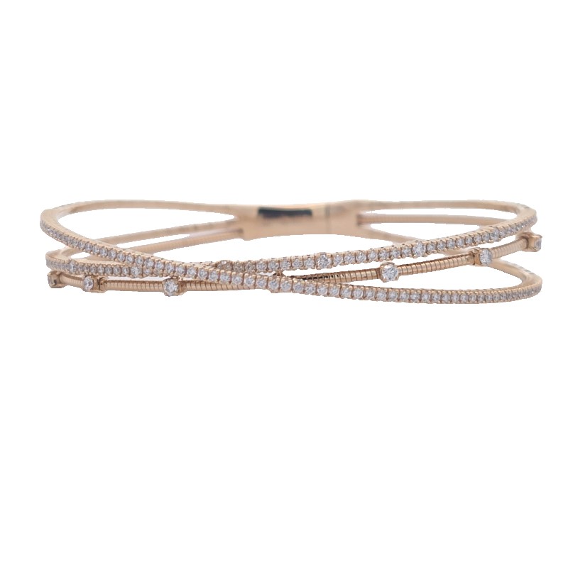 Three Row Crossover Diamond Bracelet
