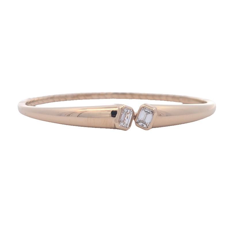 Emerald Cut Diamond Bangle