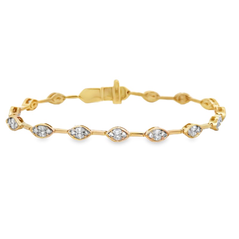 Marquise Diamond Cluster Station Bracelet