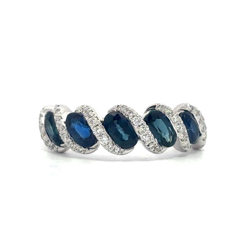 Oval Blue Sapphire And Diamond Ring
