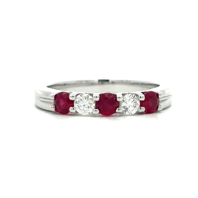 Ruby And Diamond 5 Stone Band