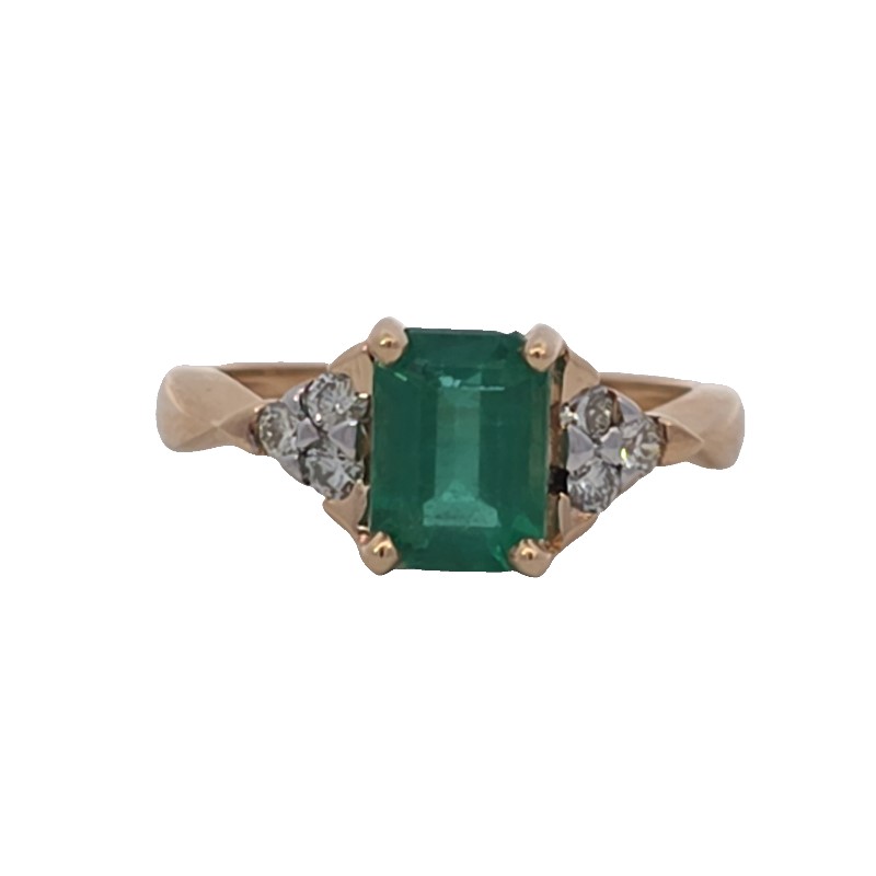 Emerald And Diamond Ring