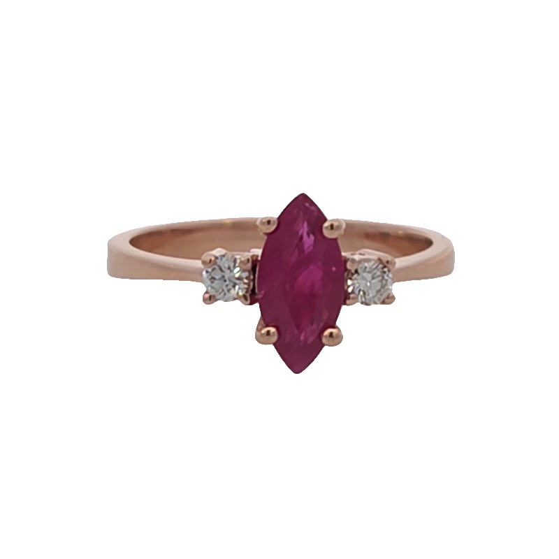 Marquise Ruby And Diamond Ring
