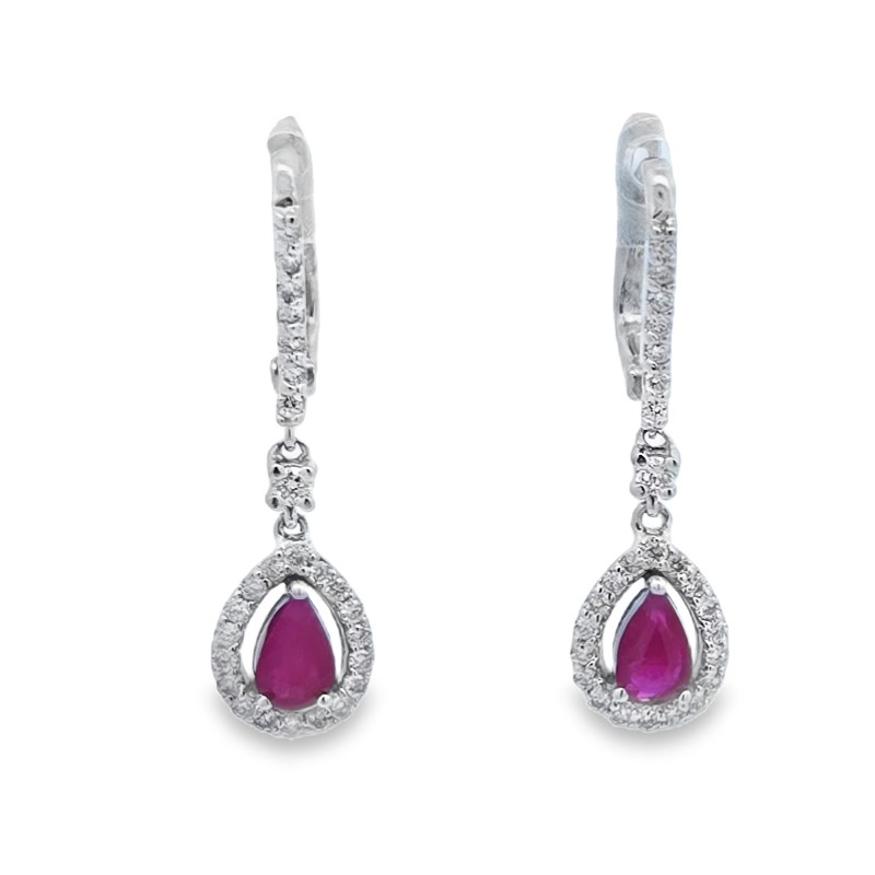 Ruby And Diamond Dangle Earrings