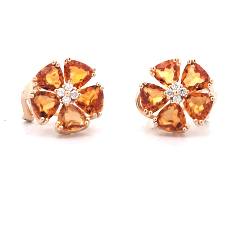 Citrine And Diamond Earrings