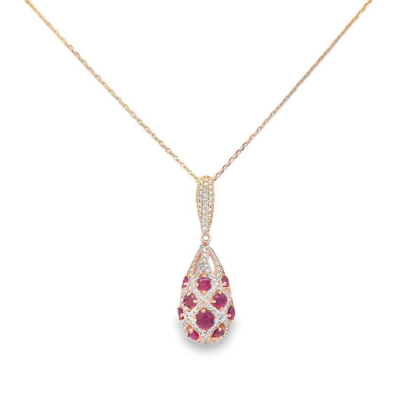 Ruby And Diamond Pendant Necklace