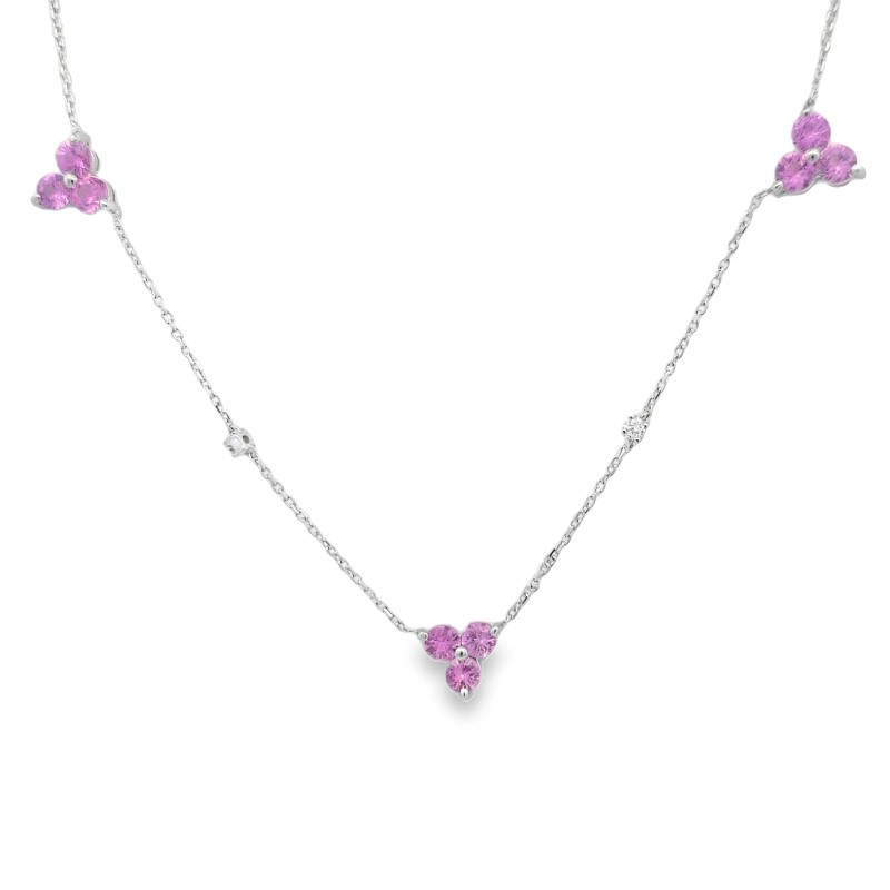 Pink Sapphire And Diamond Necklace