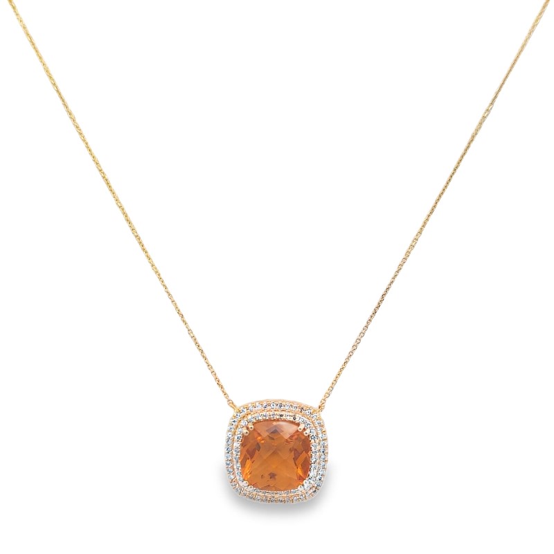 Citrine And Diamond Necklace