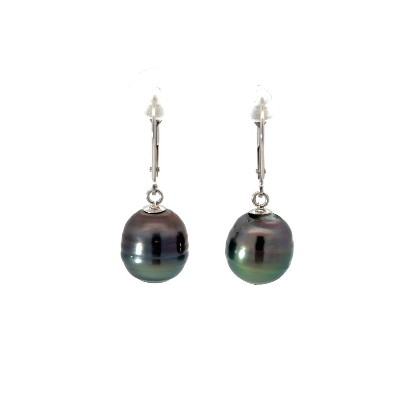 Black Baroque Tahititan Pearl Dangle Earrings