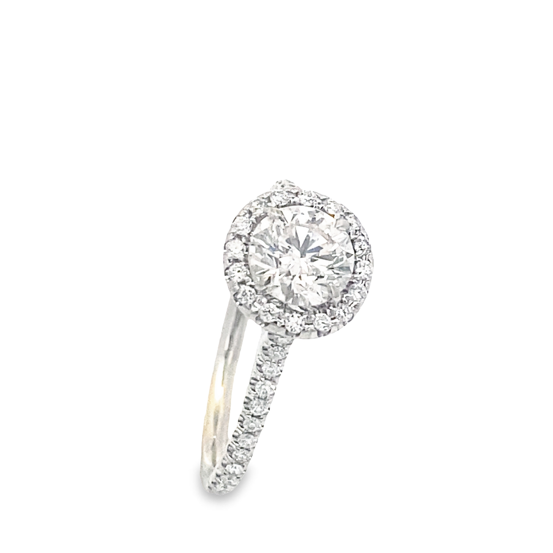 Estate 18 Karat White Gold Diamond Halo Ring