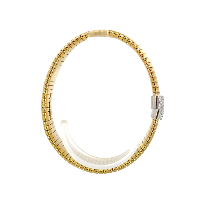 Kamsly Estate Diamond Flexible Flat Tubogas 14mm Bracelet