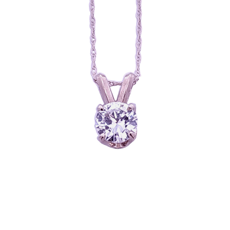 Estate 14 Karat Yellow Gold Diamond Pendant On An 18 Inch Chain