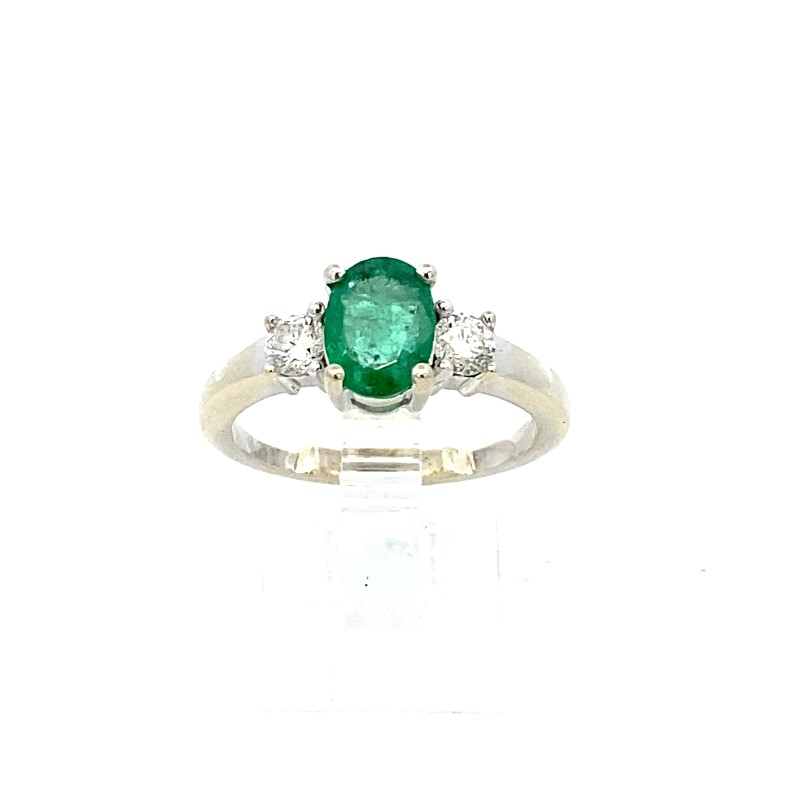 Estate Emerald And Diamond Ring