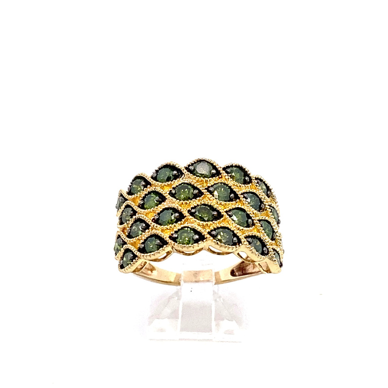 Estate 14 Karat Yellow Gold Peridot Band