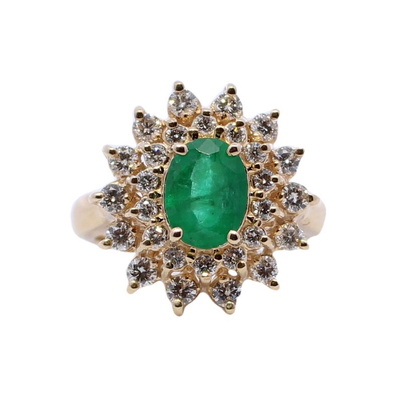 Estate Diamond And Emerald Ring