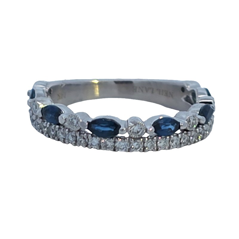 Estate Diamond And Blue Sapphire Band