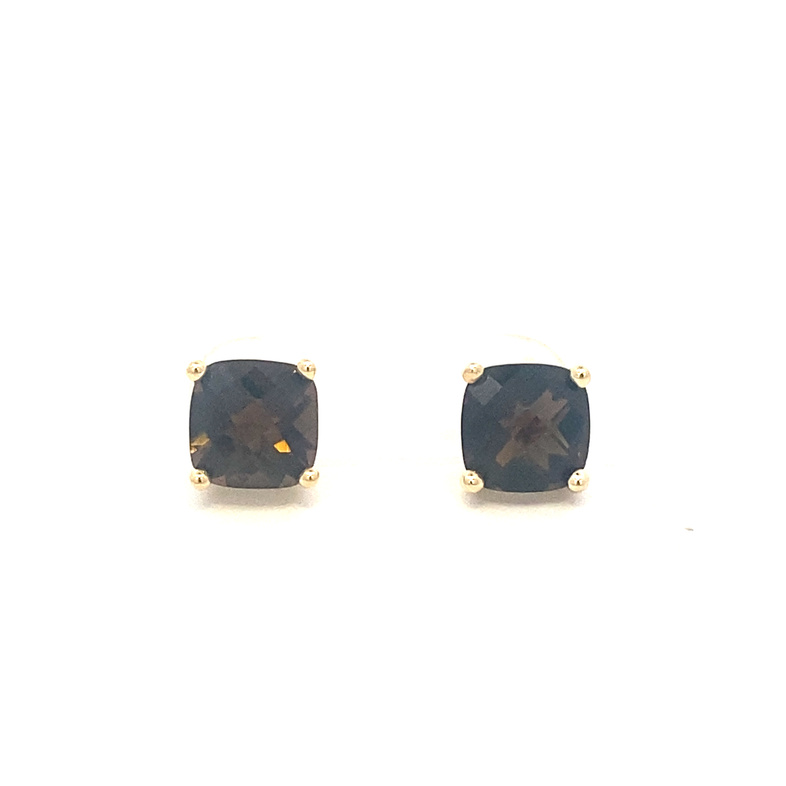 Estate Smokey Quartz Solitaire Earrings