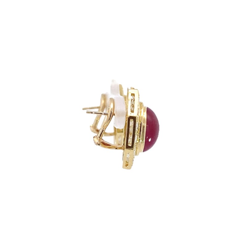 Kamsly Estate Diamond And Ruby Earrings