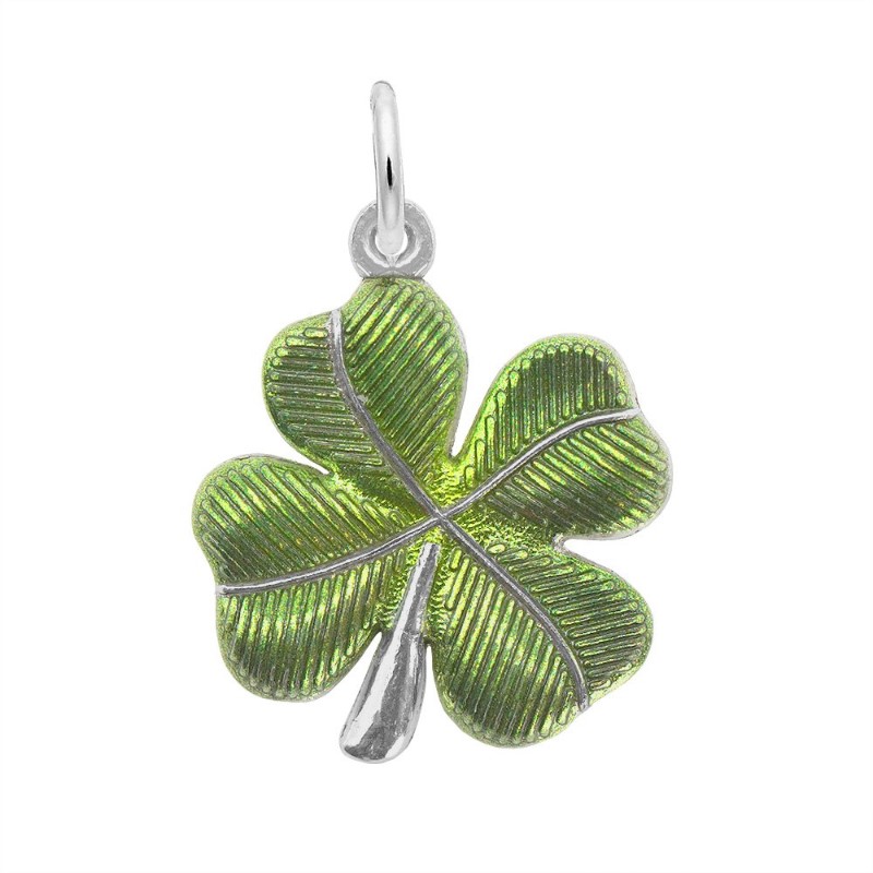 Painted Four Leaf Clover Charm Sterling Silver Painted Four Leaf Clover Charm Sterling Silver