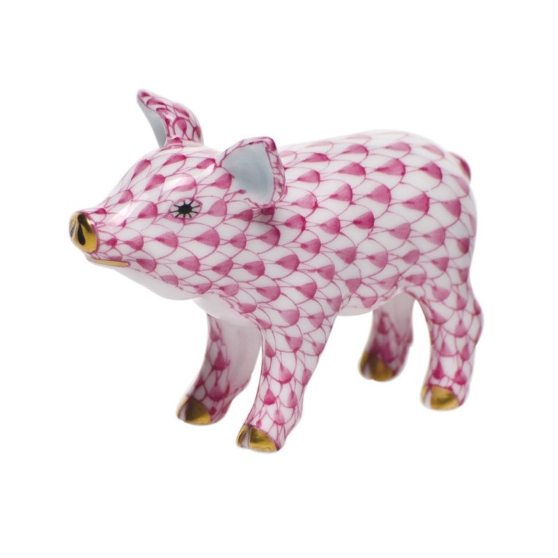 Herend Raspberry Little Pig Standing