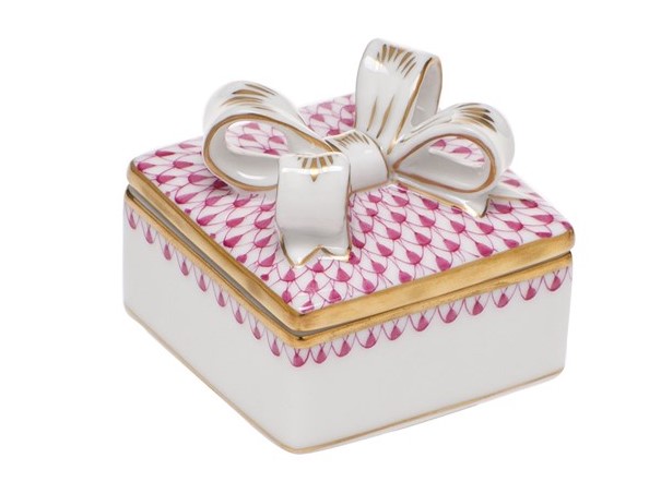 Herend Raspberry Box With Bow