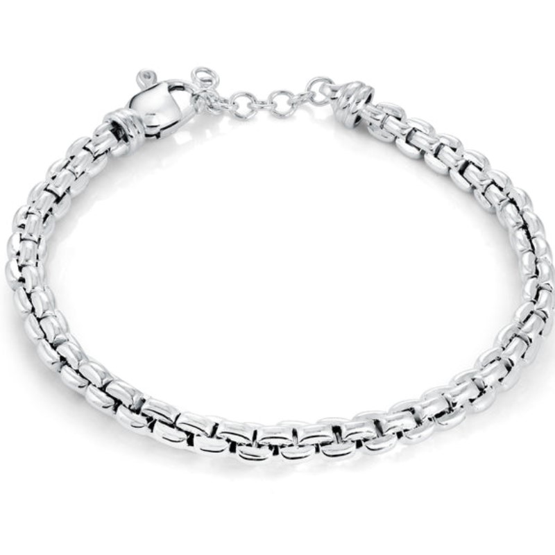 Rounded Cube Link Bracelet in White