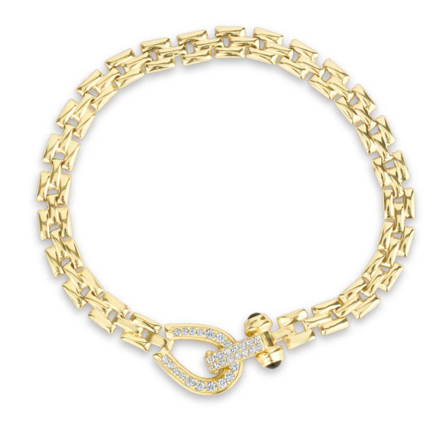 Equestrian Square Link Bracelet In Yellow